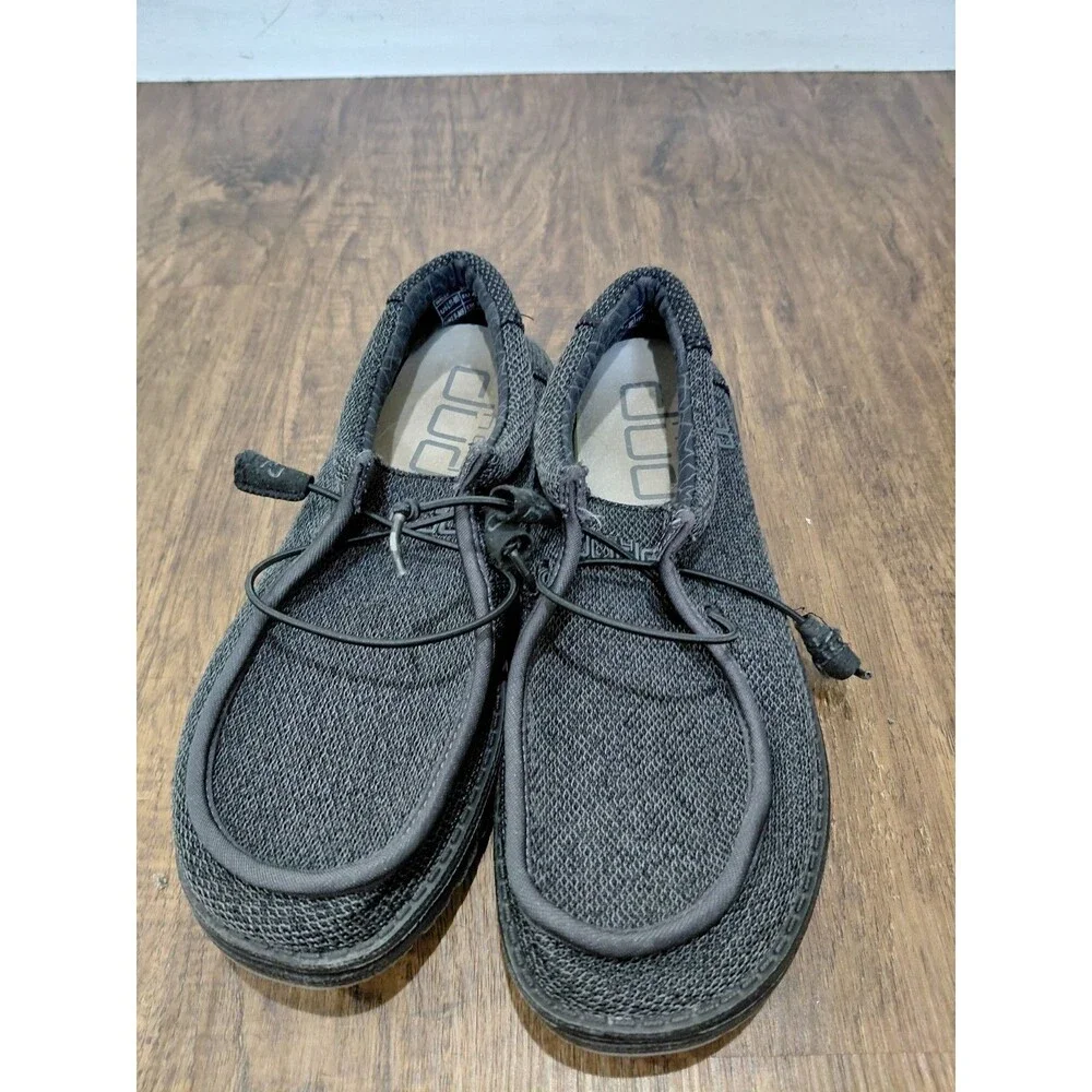 Hey Dude Wally Sox Micro Casual Unisex Men Size 9 Women Size 11 - Black Shoes